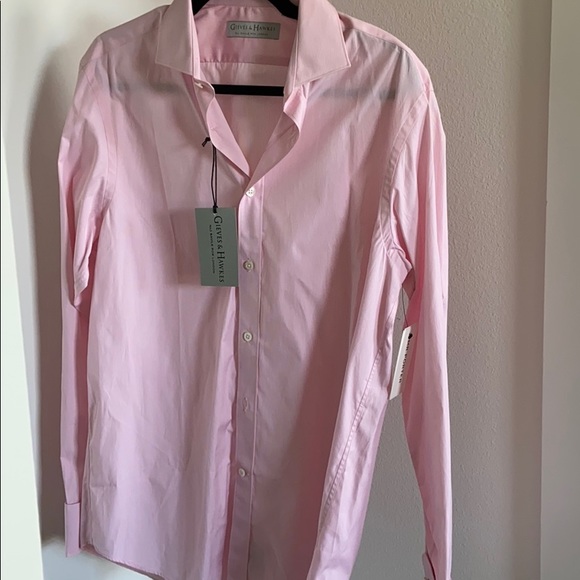 Gieves&Hawkes pink stripe dress shirt size 16 - Picture 1 of 8
